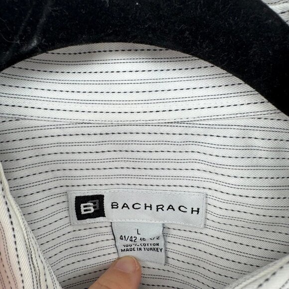 Bachrach Dress Shirt Mens Large Striped Long Sleeve - Picture 3 of 4